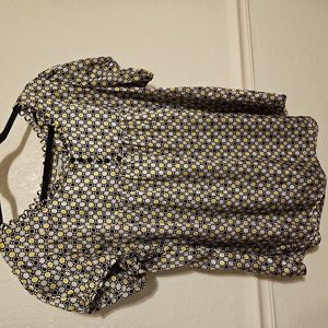Dress Barn Size 22/24 Blouse - black, white, yellow